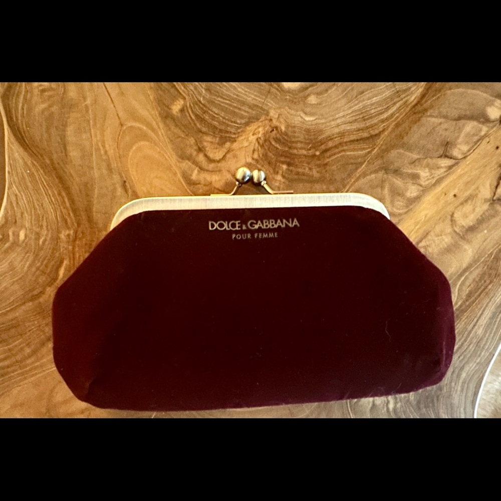 Vintage DOLCE & GABBANA burgundy velvet clutch